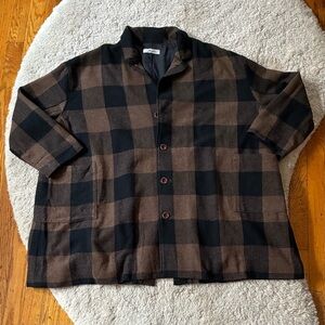 Ichi Antiquitès orihimedaki block check wool jacket
